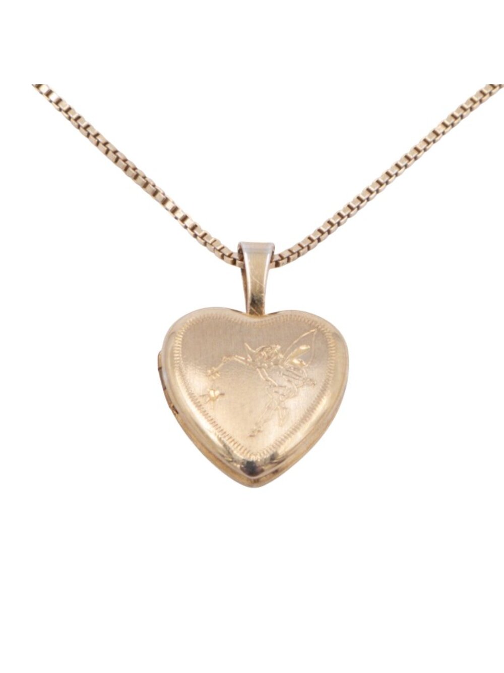Sterling Silver Heart Fairy Locket Pendant 15 Inch Necklace